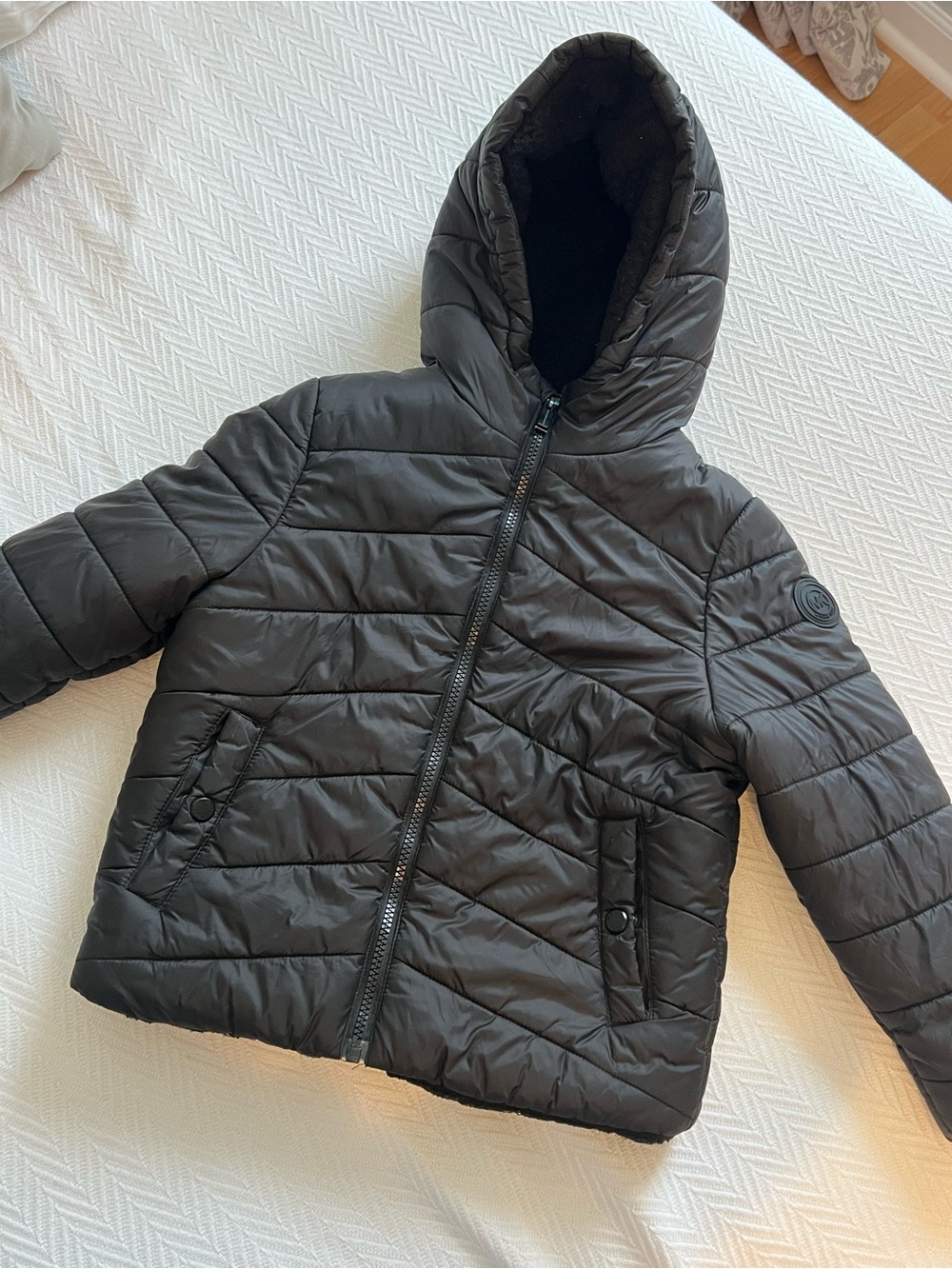 Michael Kors Kids Hooded Puffer Jacket - Black 5-6 Y.O